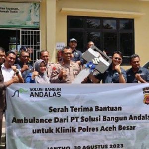 Polres Aceh Besar Terima Bantuan Mobil Ambulance dari PT SBA