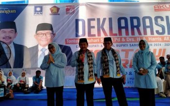 Deklarasi pasangan Tantowi-Haris dihadiri ribuan massa pendukung serta diramaikan pelaku UMKM