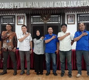 Ketua PWI Pokja Wali Kota Administrasi Jakarta Utara Kalaus Naibaho audensi dengan KPU 