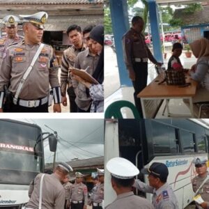 Antisipasi Laka, Kaur Lantas Polres Lebak Sidak Kelayakan Bus di Terminal Mandala