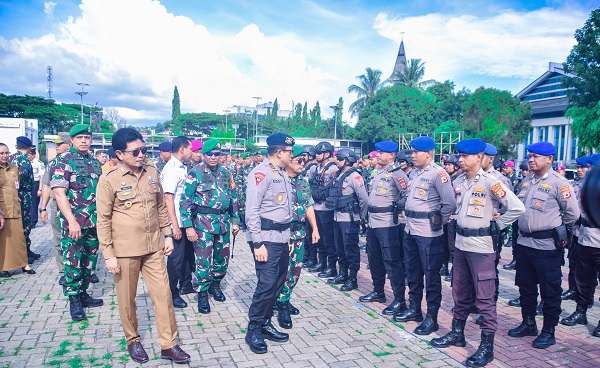 Danrem 151Binaiya Hadiri Apel Gelar Pasukan PAM VVIP Kunker Wapres RI ke Wilayah Maluku