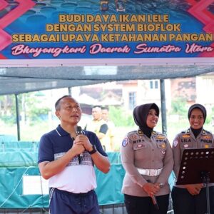 Dukung Ketahanan Pangan, Ditlantas Polda Sumatera Utara Bersama Bhayangkari Gelar Panen Perdana Lele