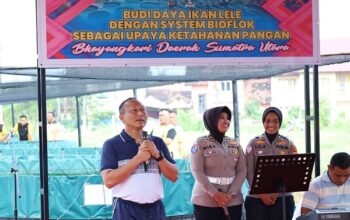 Dukung Ketahanan Pangan, Ditlantas Polda Sumatera Utara Bersama Bhayangkari Gelar Panen Perdana Lele