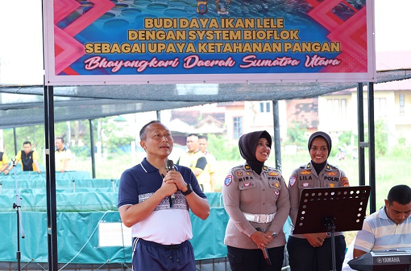 Dukung Ketahanan Pangan, Ditlantas Polda Sumatera Utara Bersama Bhayangkari Gelar Panen Perdana Lele