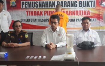 Polda Papua Barat Musnahkan 17,52 Gram Sabu Hasil Pengungkapan Kasus Narkotika