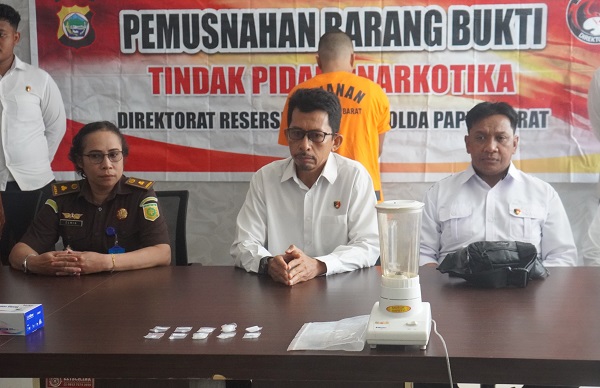 Polda Papua Barat Musnahkan 17,52 Gram Sabu Hasil Pengungkapan Kasus Narkotika