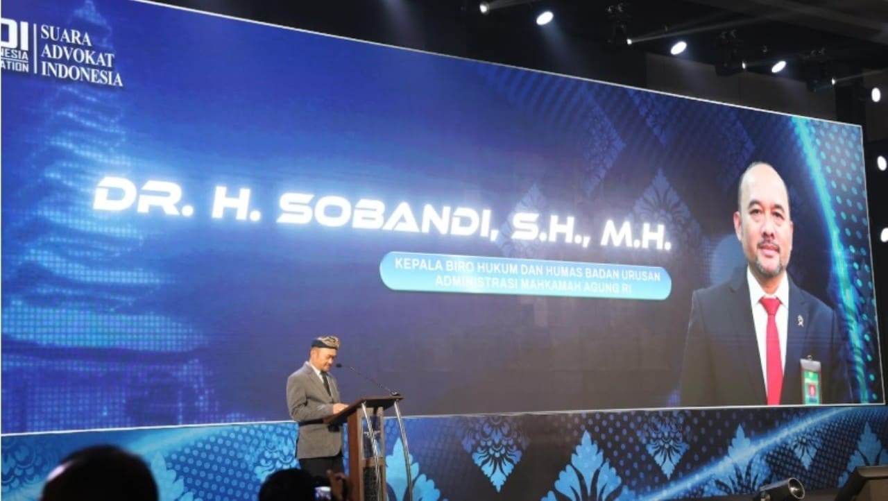 Ketua Mahkamah Agung (MA) Prof. Sunarto dalam pembukaan Munas Peradi SAI 2025 di Bali.