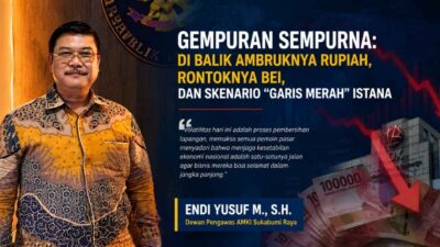 Endi Yusuf M SH Dewan Pengawas AMKI Sukabumi Raya menyampaikan analisis mengenai pelemahan rupiah, IHSG, dan dinamika ekonomi nasional.